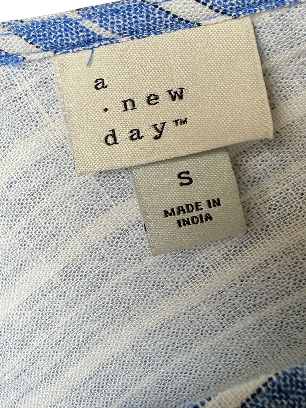 a new day Small Blue and White Striped Tie-Front Tank Top Vest - Picture 3 of 6